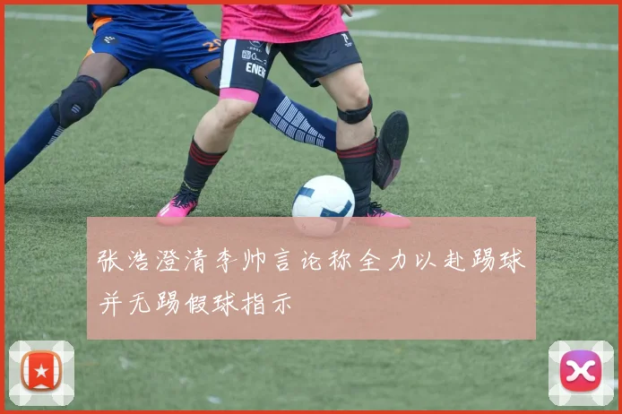 张浩澄清李帅言论称全力以赴踢球并无踢假球指示